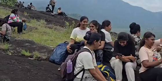 Team resting on a summit